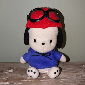 Vintage 1999 Sanrio Smiles Pochacco Puppy Dog Plush Driver Pilot Goggles